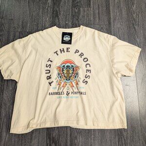 Barbells And Ponytails Short Sleeve Crop "Trust The Process" T-Shirt XXL